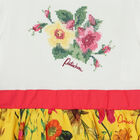 Girls White & Yellow Floral Dress, 1, hi-res