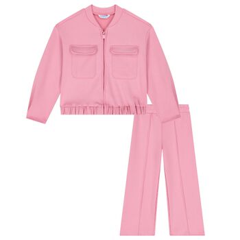 Girls Pink Tracksuit