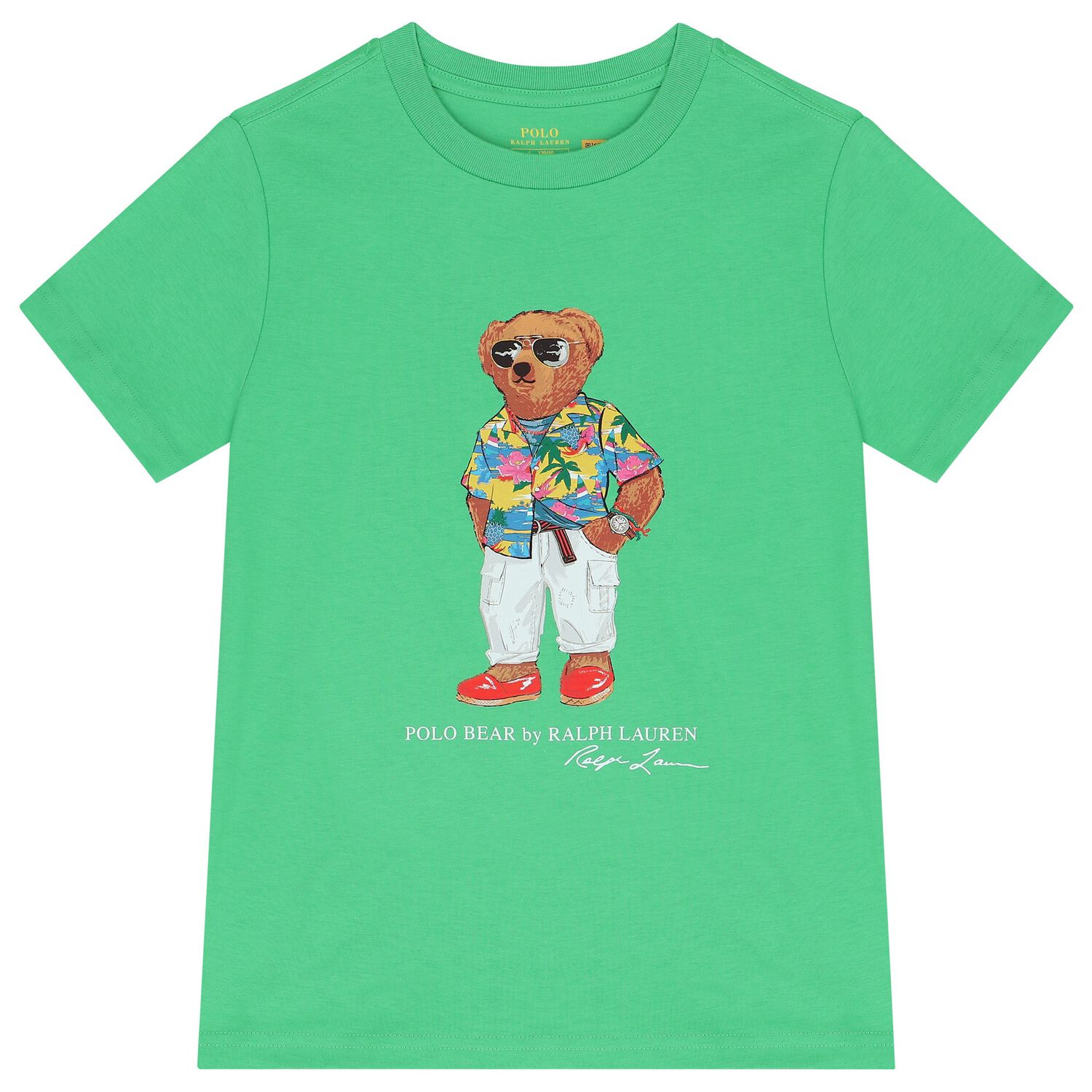 Boys Green Polo Bear T-Shirt, 1, hi-res