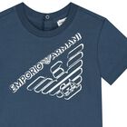 Younger Boys Navy Blue & White T-Shirt ( 3-Pack ), 1, hi-res