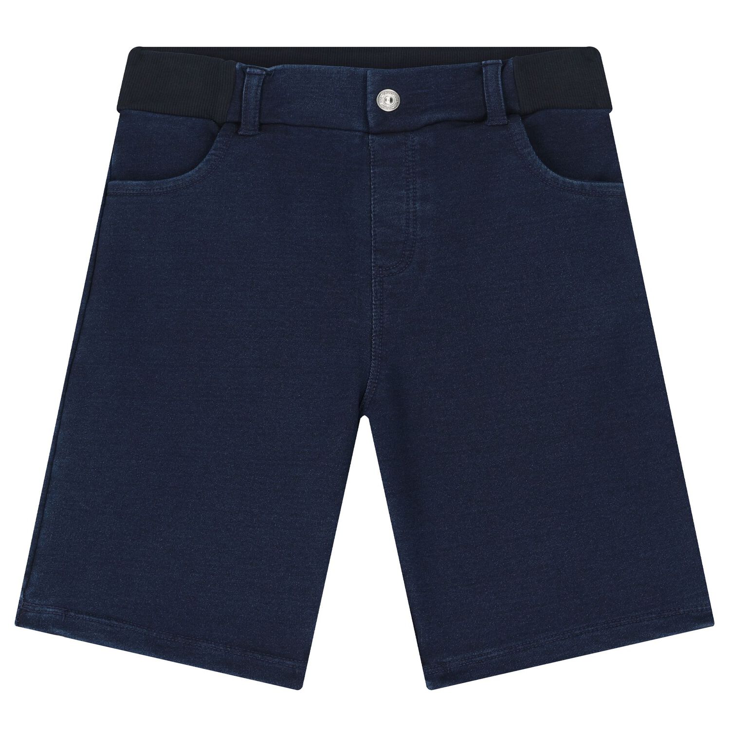 Boys Yellow & Navy Blue Logo Shorts Set, 1, hi-res