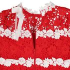 Girls Red & White Embroidered Floral Dress, 1, hi-res