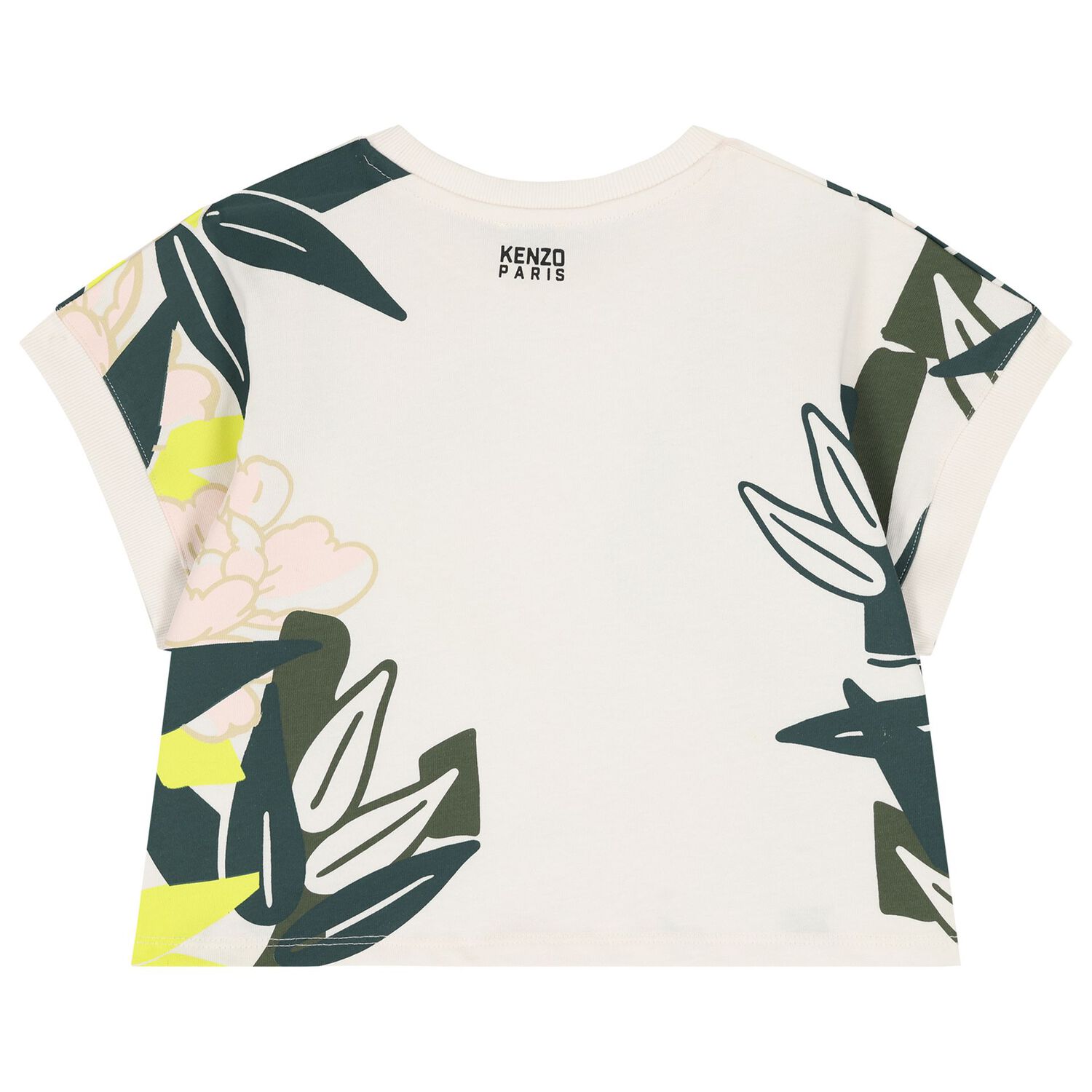 Girls Ivory Elephant Jungle T-Shirt, 1, hi-res