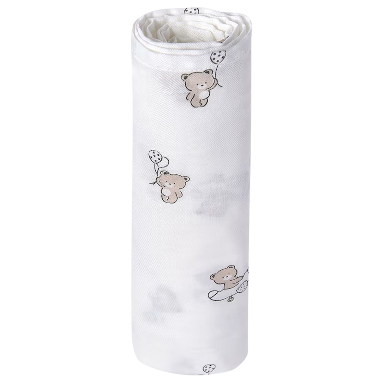White Teddy Bear Muslin Swaddles, 3, hi-res