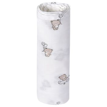 White Teddy Bear Muslin Swaddles