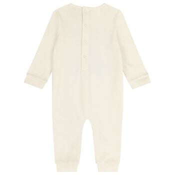 Ivory Teddy Bear Logo Baby Romper