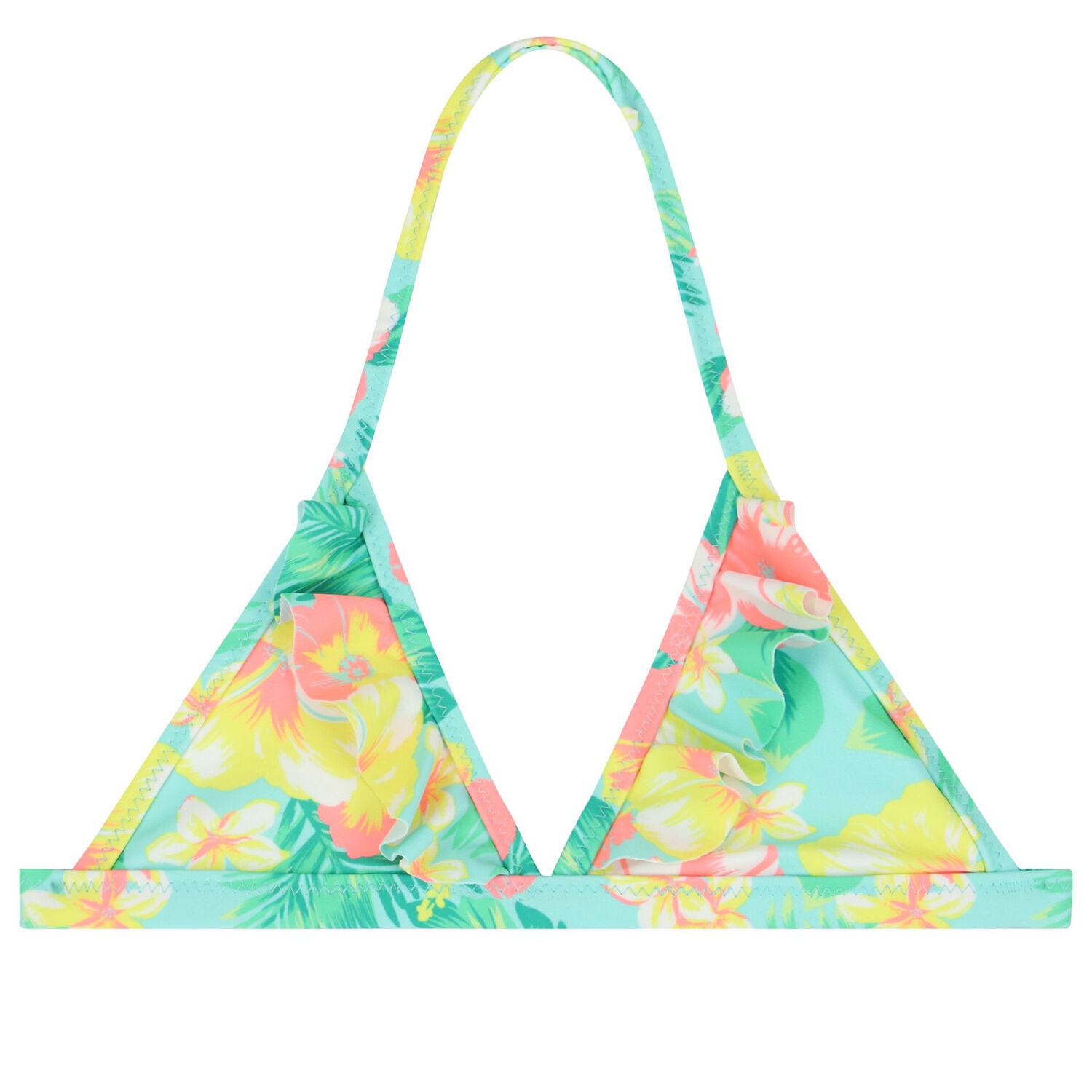 Girls Aqua & Green Floral Bikini, 1, hi-res