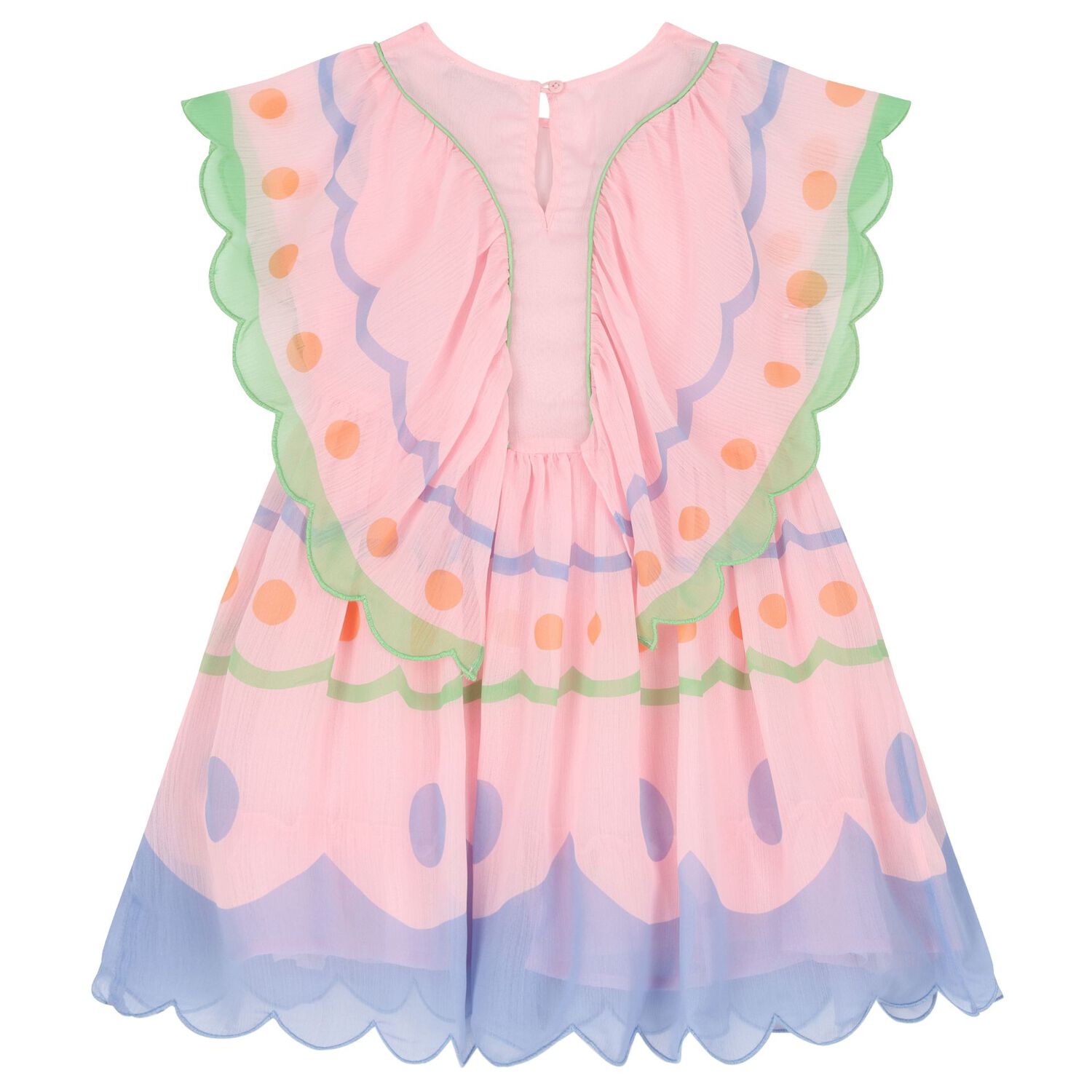 Girls Pink Chiffon Dress, 1, hi-res