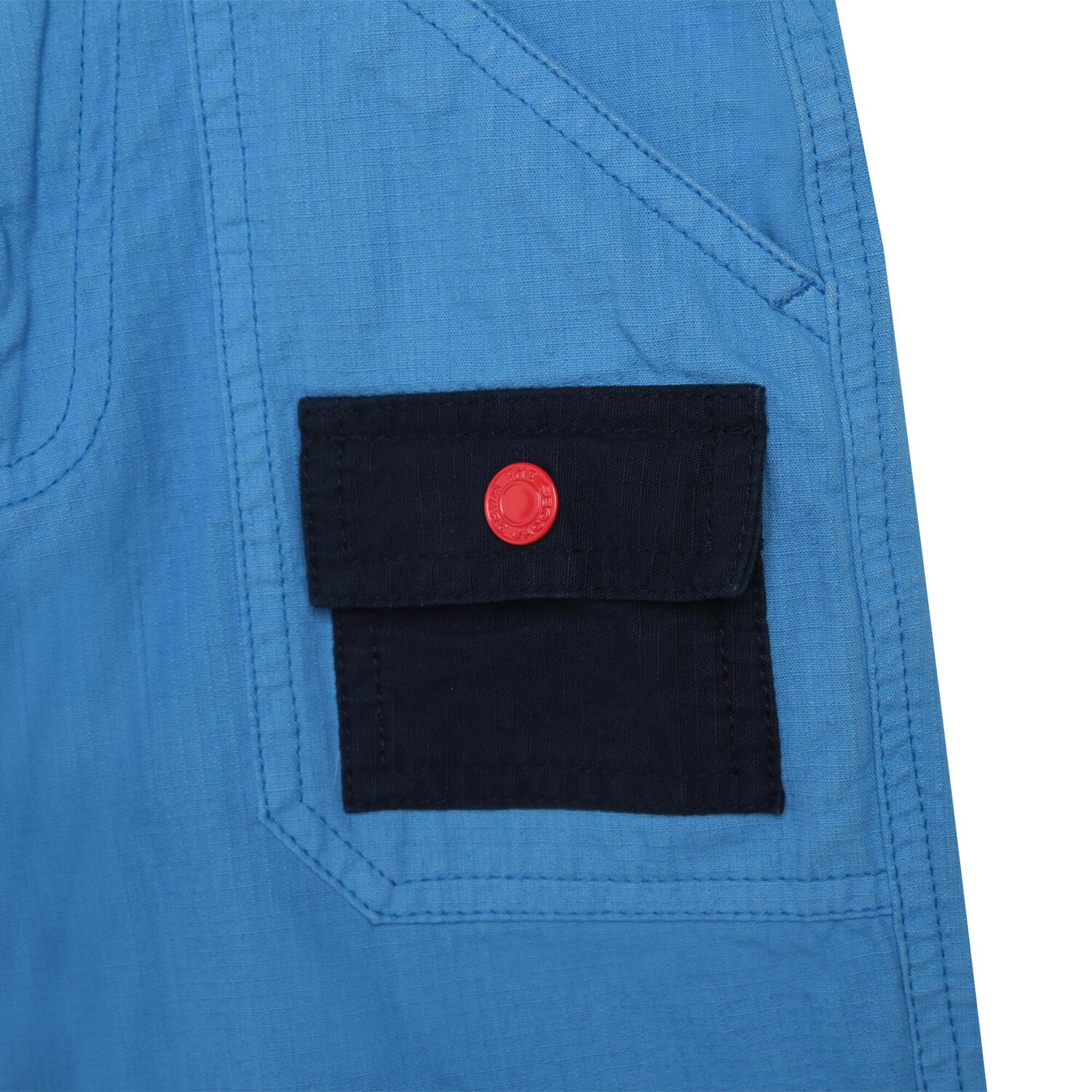Boys Blue Cotton Bermuda Shorts, 1, hi-res