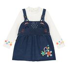 Baby Girls Ivory & Blue Denim Skirt Set, 1, hi-res
