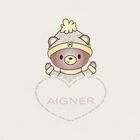 Ivory Teddy Bear Logo Baby Bib, 1, hi-res