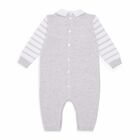 Baby Boys White & Grey Knit Babygrow, 1, hi-res