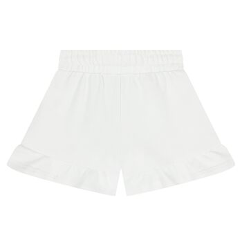 Girls White Logo Shorts
