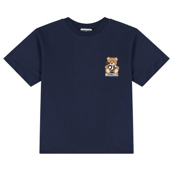 Navy Blue Teddy Bear Logo T-Shirt