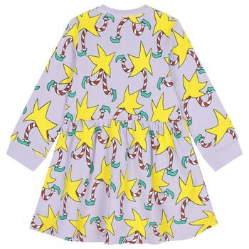 Girls Purple & Yellow Star Dress
