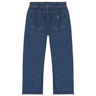 Boys Blue Logo Denim Jeans, 1, hi-res