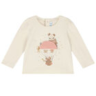 Younger Girls Ivory Graphic Long Sleeve Top, 1, hi-res