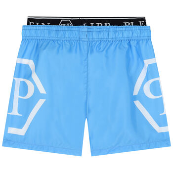 Boys Blue Logo Swim Shorts