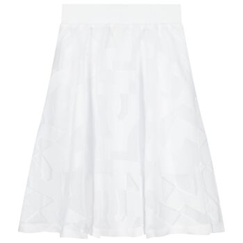Girls White Logo Skirt
