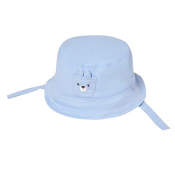 Blue & White Reversible Baby Hat