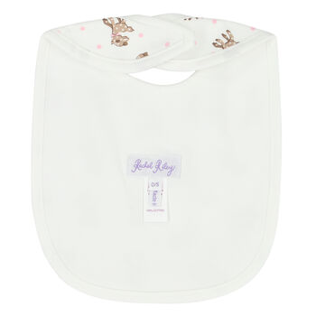 Baby Girls Ivory & Pink Fawn Bib