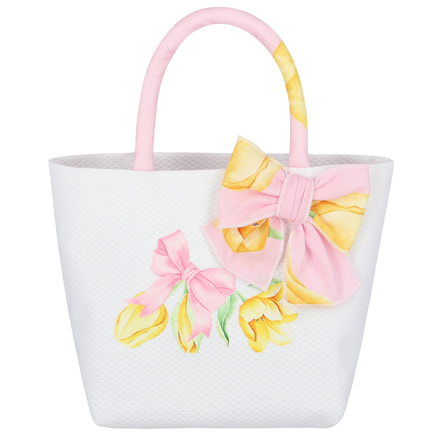 Girls Pink & Ivory Bow Hand Bag, 1, hi-res image number null