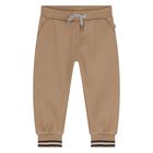 Younger Boys Beige Logo Tracksuit, 1, hi-res