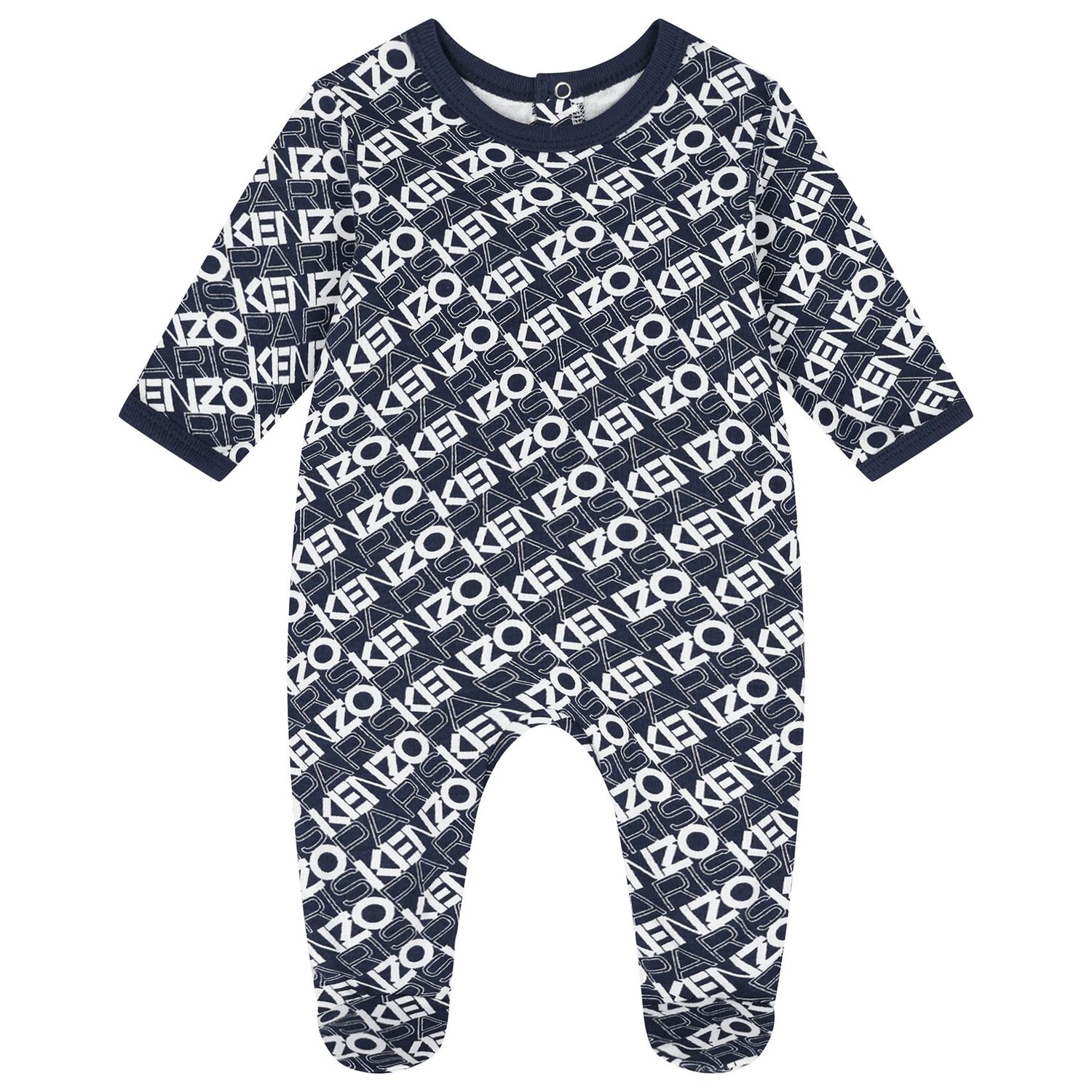 Navy Blue & White Logo Babygrows ( 2-Pack ), 1, hi-res