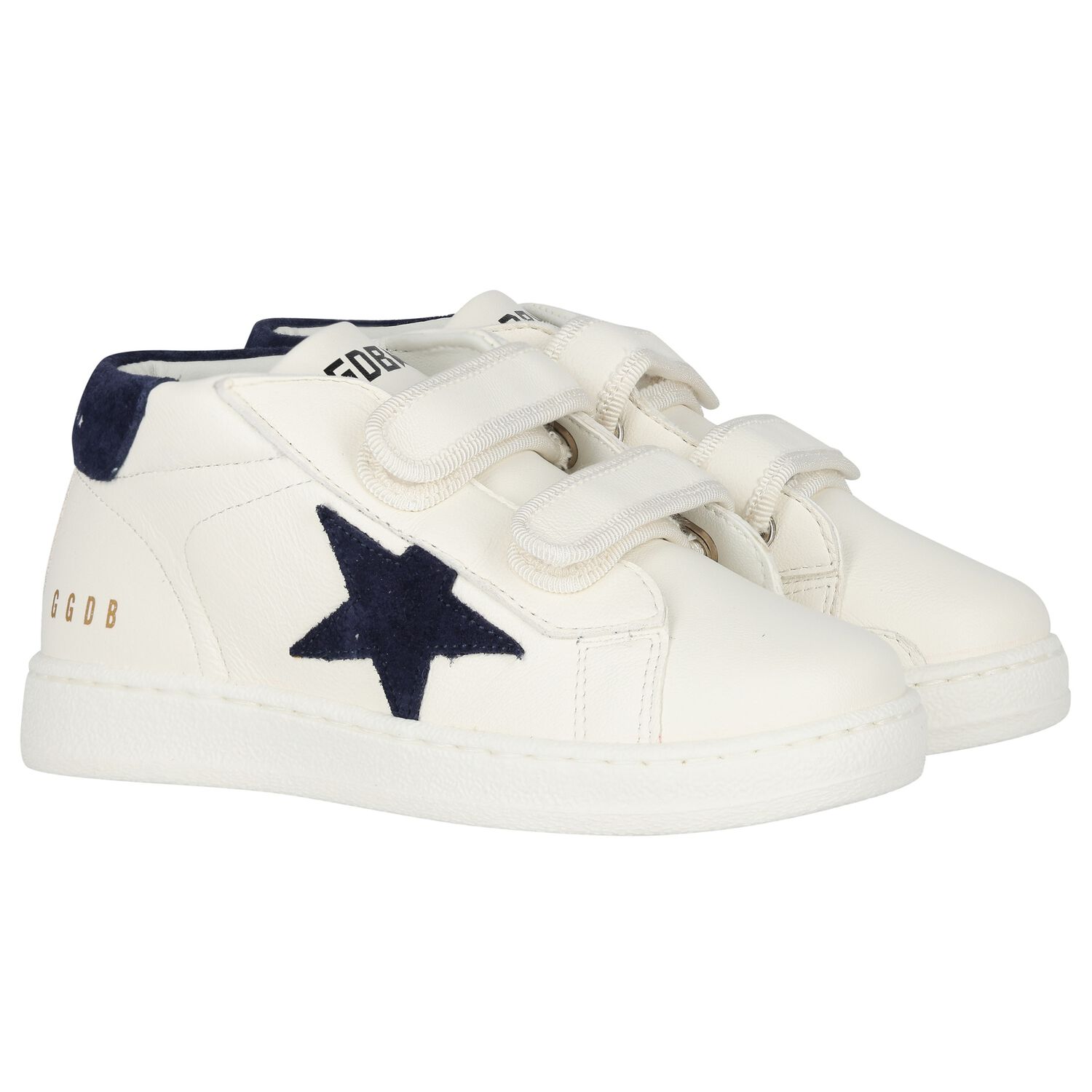 White Logo Leather Trainers, 1, hi-res