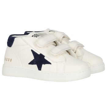 White Logo Leather Trainers