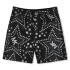 Girls Black & Silver Logo Jacquard Shorts, 1, hi-res