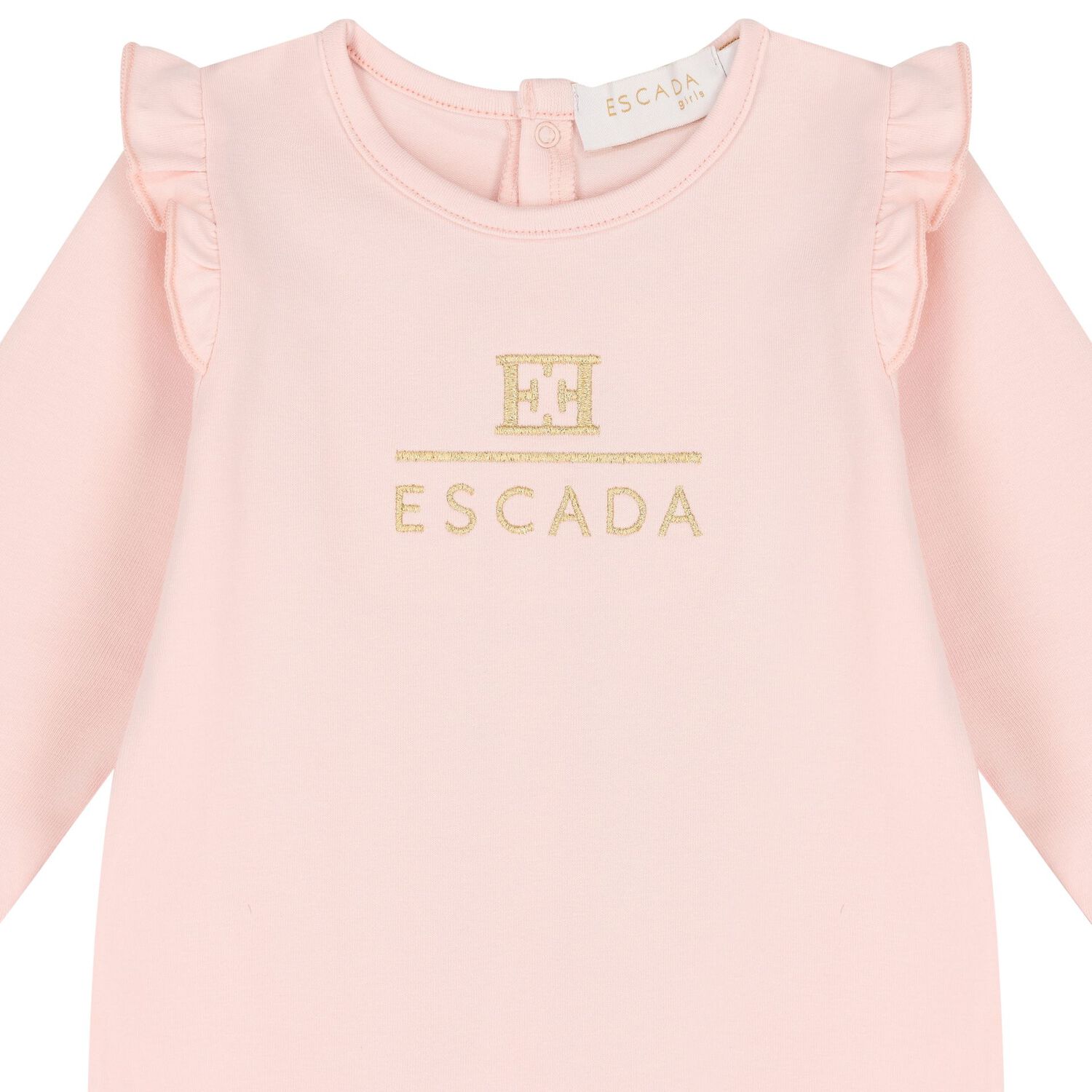 Baby Girls Pink Logo Ruffled Babygrow, 2, hi-res