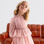 Girls Pink Dotted & Sparkle Tulle Dress, 1, hi-res