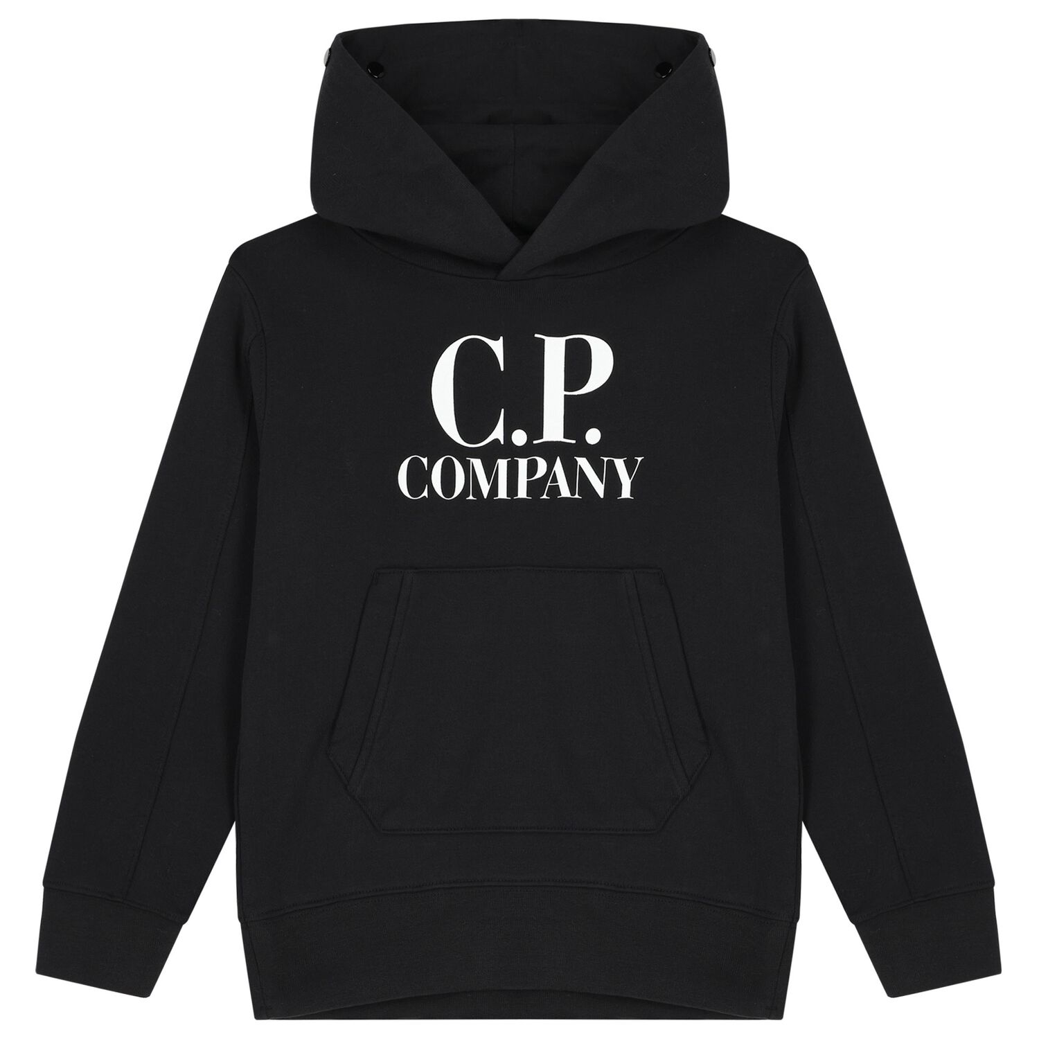 Boys Black Logo Hooded Top, 1, hi-res