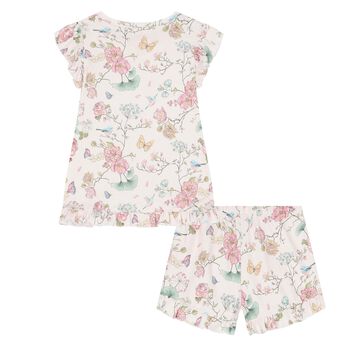 Girls Pink Floral Pjyamas