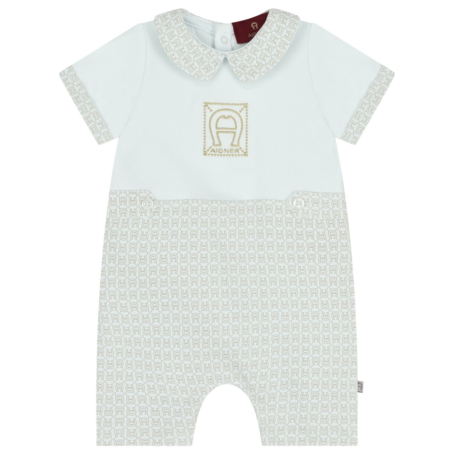 Baby Boys Blue Logo Romper, 2, hi-res