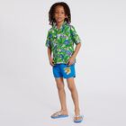 Boys Blue Varsity Tiger Swim Shorts, 1, hi-res