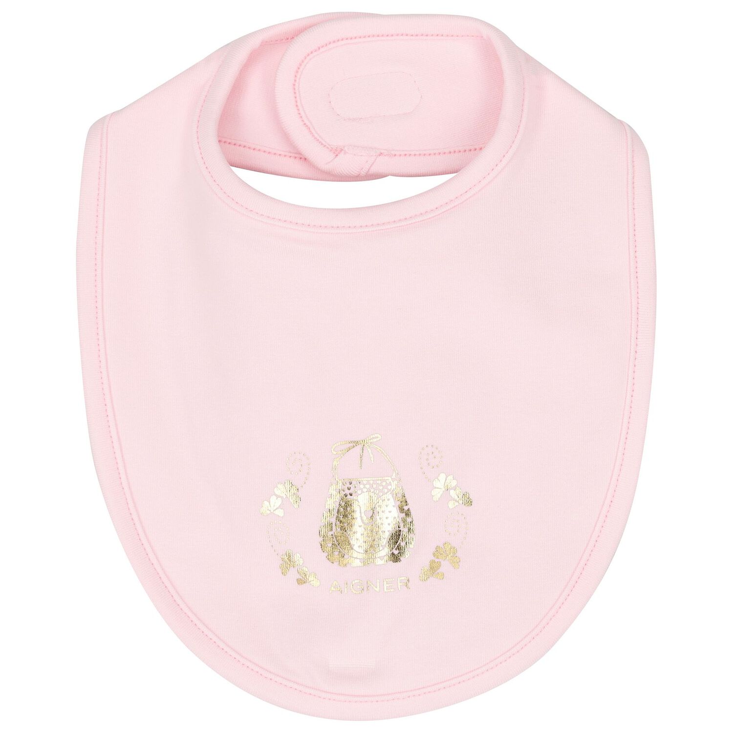 Baby Girls Pink & Gold Logo Babygrow, Hat & Bib Gift Set, 1, hi-res image number null