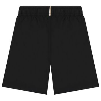 Boys Black Logo Swim Shorts