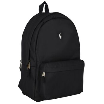 Boys Black Canvas Pony Logo Backpack ( 44cm )