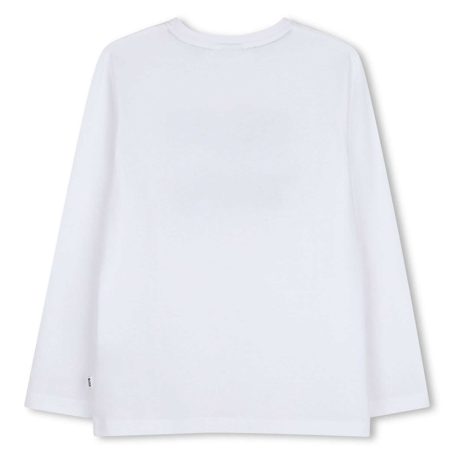 Boys White Logo Long Sleeve Top, 2, hi-res