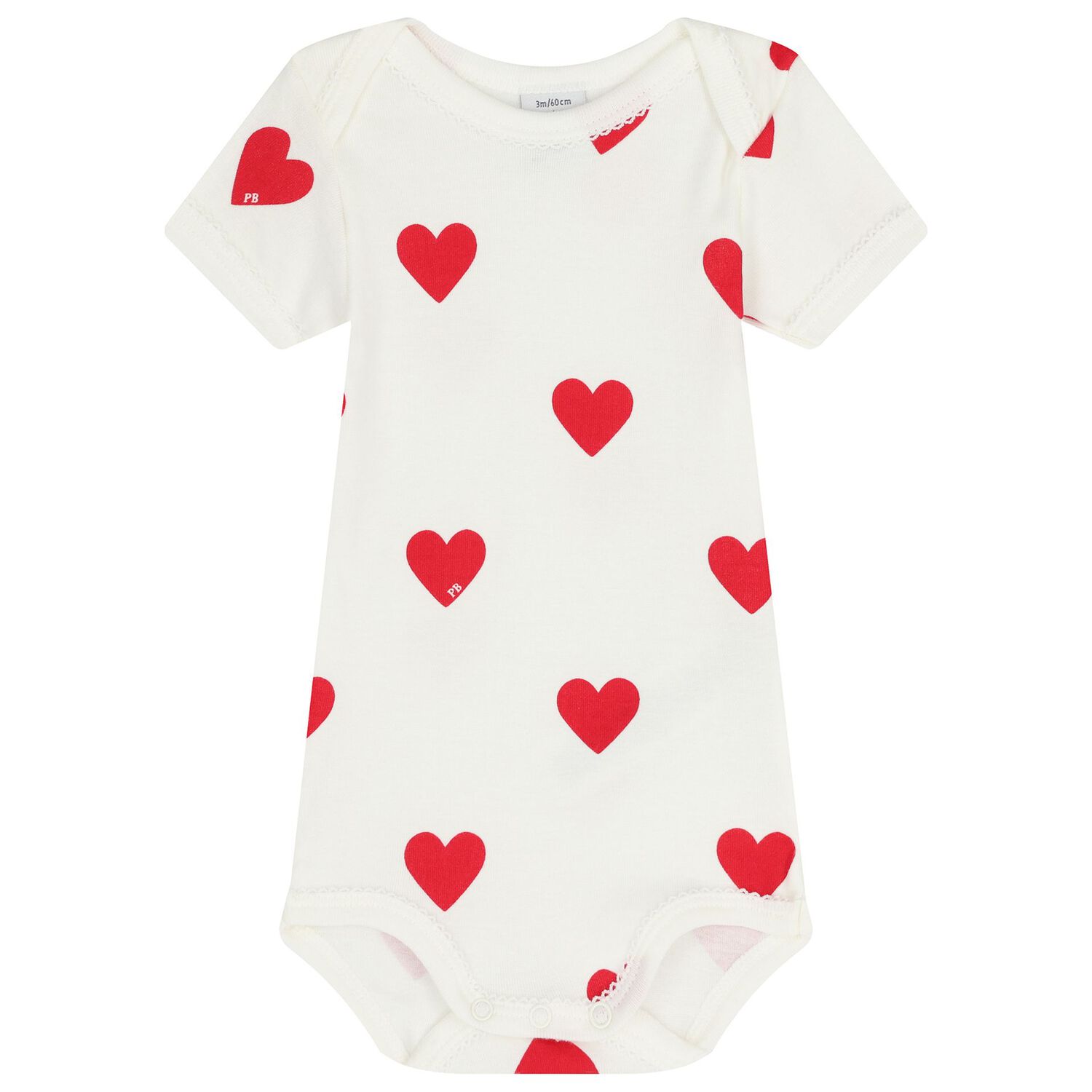 Baby Girls Ivory Hearts Bodysuit ( 3-Pack ), 1, hi-res