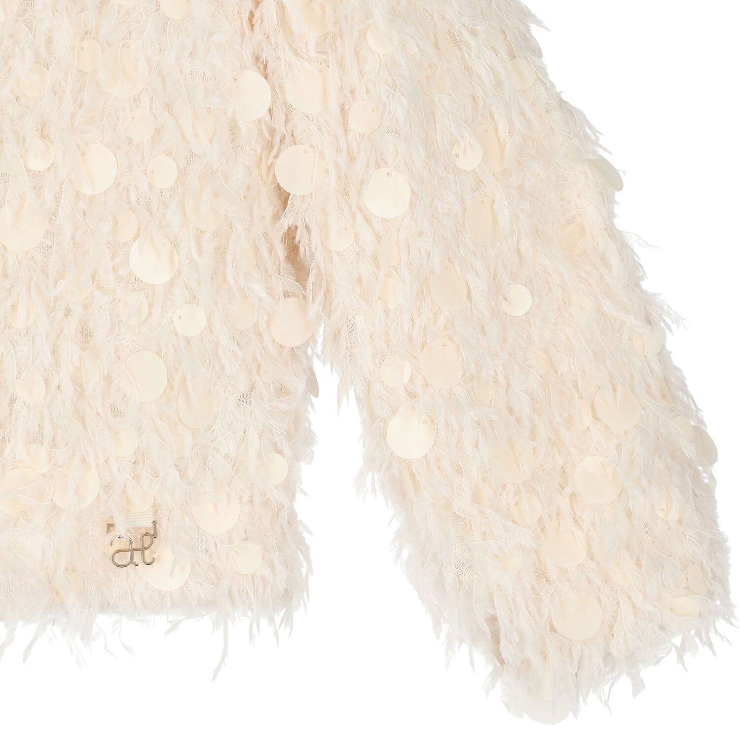Girls Ivory Sequin & Fringe Cardigan, 1, hi-res