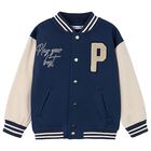 Boys Navy Blue Varsity Jacket, 2, hi-res