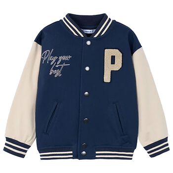 Boys Navy Blue Varsity Jacket