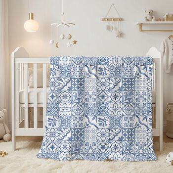 Baby Boys Blue & White Blanket