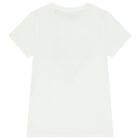 Girls White Logo T-Shirt, 1, hi-res