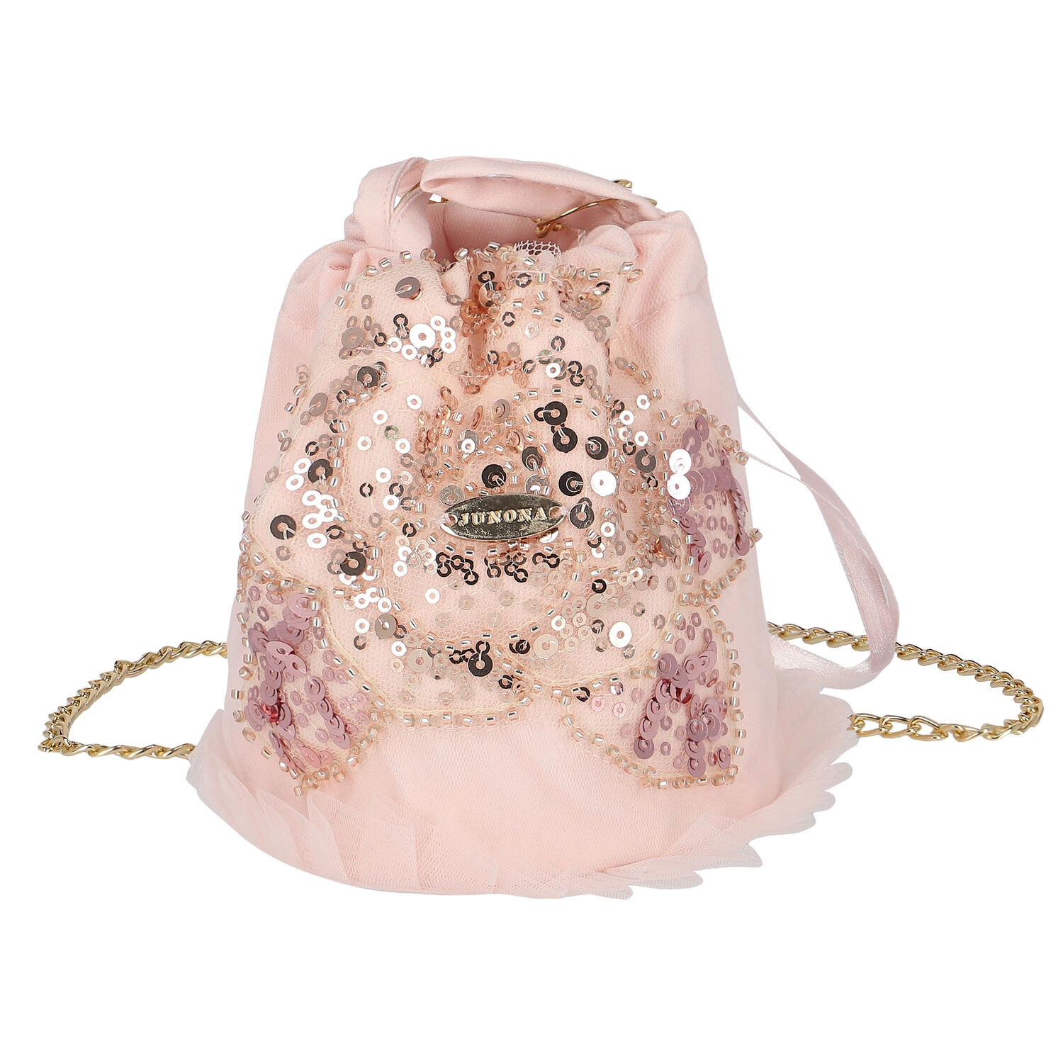 Girls Pink Embellished Sequin Bag, 1, hi-res