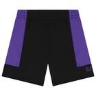Boys Black & Purple Cotton Shorts, 1, hi-res