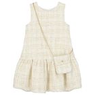 Girls Ivory & Gold Dress Set, 1, hi-res